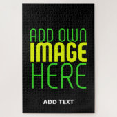 MODERNE BEWERKBARE EENVOUDIGE ZWARTE AFBEELDING TE LEGPUZZEL (Verticaal)