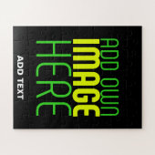 MODERNE BEWERKBARE EENVOUDIGE ZWARTE AFBEELDING TE LEGPUZZEL (Horizontaal)