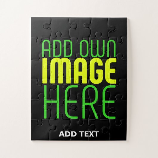 MODERNE BEWERKBARE EENVOUDIGE ZWARTE AFBEELDING TE LEGPUZZEL (Verticaal)