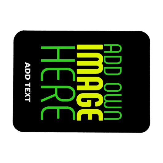 MODERNE BEWERKBARE EENVOUDIGE ZWARTE AFBEELDING TE MAGNEET (Horizontaal)