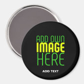 MODERNE BEWERKBARE EENVOUDIGE ZWARTE AFBEELDING TE MAGNEET (Voorkant / Achterkant)