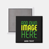 MODERNE BEWERKBARE EENVOUDIGE ZWARTE AFBEELDING TE MAGNEET (Voorkant / Achterkant)