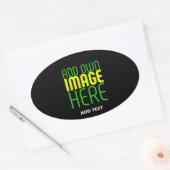 MODERNE BEWERKBARE EENVOUDIGE ZWARTE AFBEELDING TE OVALE STICKER (Envelop)