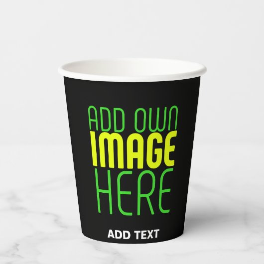 MODERNE BEWERKBARE EENVOUDIGE ZWARTE AFBEELDING TE PAPIEREN BEKERS (Achterkant)