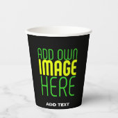 MODERNE BEWERKBARE EENVOUDIGE ZWARTE AFBEELDING TE PAPIEREN BEKERS (Voorkant)