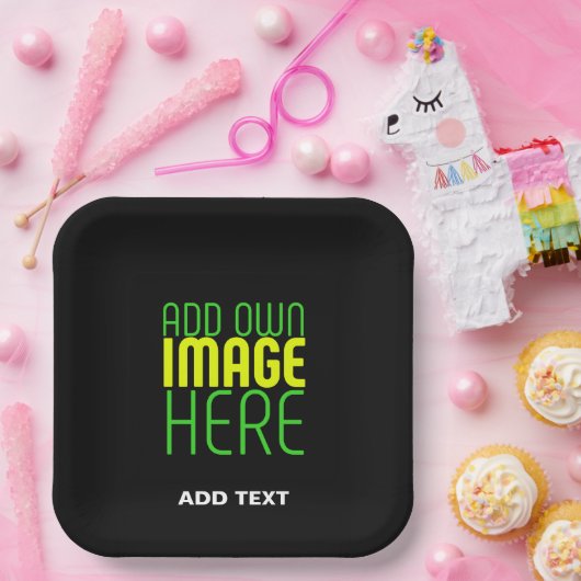 MODERNE BEWERKBARE EENVOUDIGE ZWARTE AFBEELDING TE PAPIEREN BORDJE (Feest)