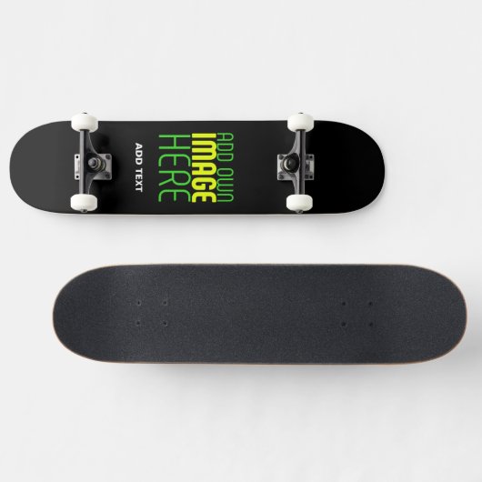 MODERNE BEWERKBARE EENVOUDIGE ZWARTE AFBEELDING TE PERSOONLIJK SKATEBOARD (Horizontaal)