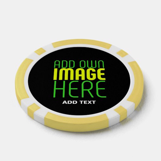 MODERNE BEWERKBARE EENVOUDIGE ZWARTE AFBEELDING TE POKER CHIPS (Enkel)