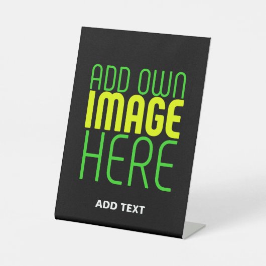 MODERNE BEWERKBARE EENVOUDIGE ZWARTE AFBEELDING TE RECLAMEBORD MET VOETSTUK (Voorkant)
