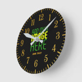 MODERNE BEWERKBARE EENVOUDIGE ZWARTE AFBEELDING TE RONDE KLOK (Hoek)