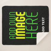 MODERNE BEWERKBARE EENVOUDIGE ZWARTE AFBEELDING TE SHERPA DEKEN (Voorkant (horizontaal))