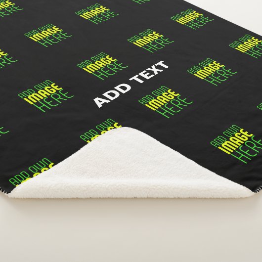 MODERNE BEWERKBARE EENVOUDIGE ZWARTE AFBEELDING TE SHERPA DEKEN (3/4)