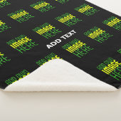 MODERNE BEWERKBARE EENVOUDIGE ZWARTE AFBEELDING TE SHERPA DEKEN (3/4)