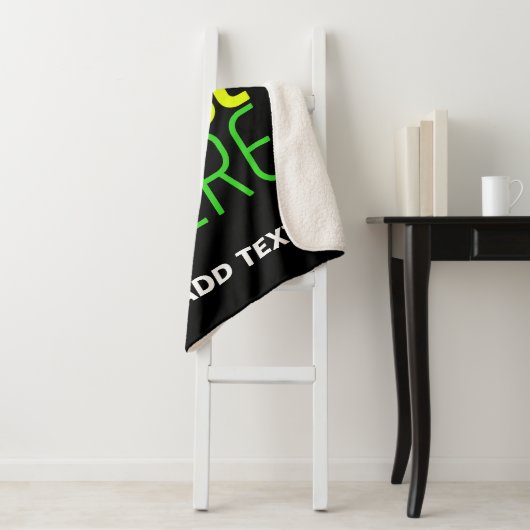 MODERNE BEWERKBARE EENVOUDIGE ZWARTE AFBEELDING TE SHERPA DEKEN (In situ)