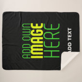 MODERNE BEWERKBARE EENVOUDIGE ZWARTE AFBEELDING TE SHERPA DEKEN (Voorkant (horizontaal))