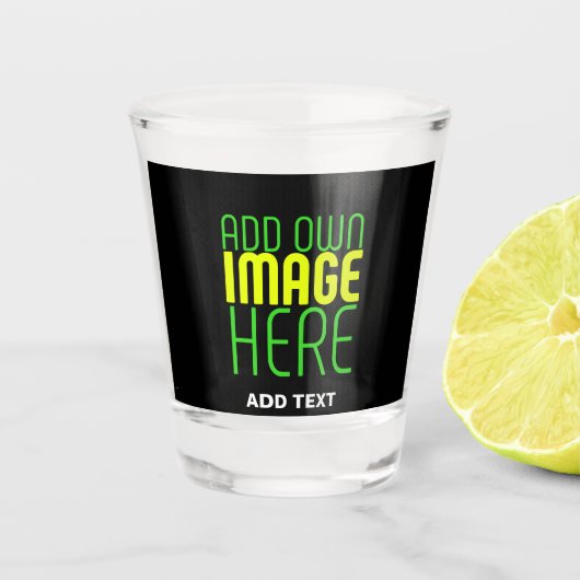 MODERNE BEWERKBARE EENVOUDIGE ZWARTE AFBEELDING TE SHOT GLAS (Voorkant)