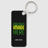 MODERNE BEWERKBARE EENVOUDIGE ZWARTE AFBEELDING TE SLEUTELHANGER (Achterkant)