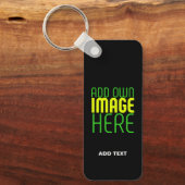 MODERNE BEWERKBARE EENVOUDIGE ZWARTE AFBEELDING TE SLEUTELHANGER (Voorkant)