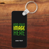 MODERNE BEWERKBARE EENVOUDIGE ZWARTE AFBEELDING TE SLEUTELHANGER (Achterkant)