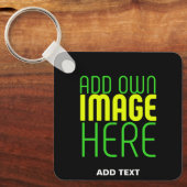 MODERNE BEWERKBARE EENVOUDIGE ZWARTE AFBEELDING TE SLEUTELHANGER (Voorkant)