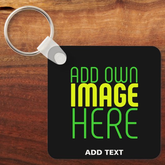 MODERNE BEWERKBARE EENVOUDIGE ZWARTE AFBEELDING TE SLEUTELHANGER (Voorkant)