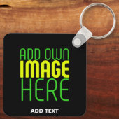 MODERNE BEWERKBARE EENVOUDIGE ZWARTE AFBEELDING TE SLEUTELHANGER (Achterkant)