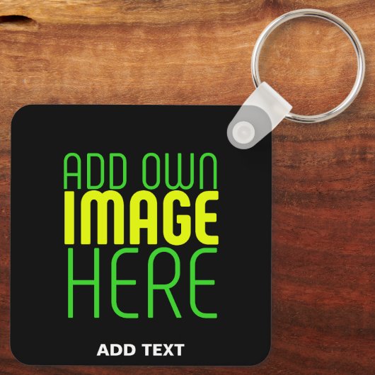 MODERNE BEWERKBARE EENVOUDIGE ZWARTE AFBEELDING TE SLEUTELHANGER (Achterkant)