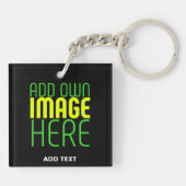 MODERNE BEWERKBARE EENVOUDIGE ZWARTE AFBEELDING TE SLEUTELHANGER (Achterkant)