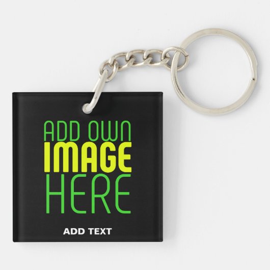 MODERNE BEWERKBARE EENVOUDIGE ZWARTE AFBEELDING TE SLEUTELHANGER (Achterkant)