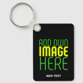 MODERNE BEWERKBARE EENVOUDIGE ZWARTE AFBEELDING TE SLEUTELHANGER (Voorkant)