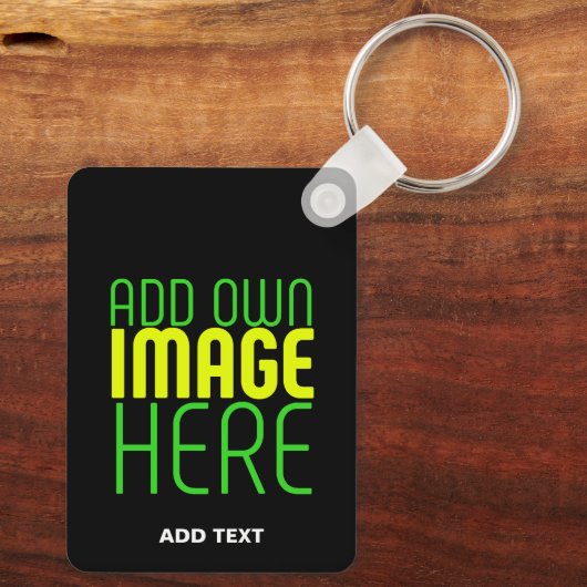 MODERNE BEWERKBARE EENVOUDIGE ZWARTE AFBEELDING TE SLEUTELHANGER (Achterkant)