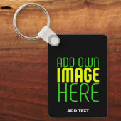 MODERNE BEWERKBARE EENVOUDIGE ZWARTE AFBEELDING TE SLEUTELHANGER (Voorkant)