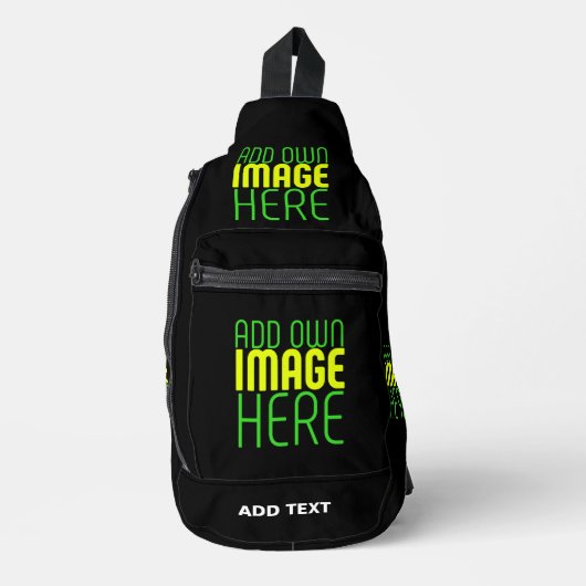 MODERNE BEWERKBARE EENVOUDIGE ZWARTE AFBEELDING TE SLING BAG (Voorkant)