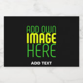 MODERNE BEWERKBARE EENVOUDIGE ZWARTE AFBEELDING TE SPARKLING WIJNETIKET (Enkel label)