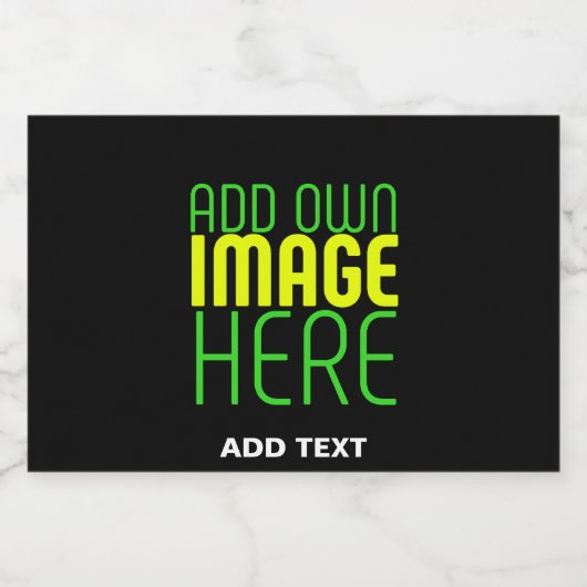 MODERNE BEWERKBARE EENVOUDIGE ZWARTE AFBEELDING TE SPARKLING WIJNETIKET (Enkel label)