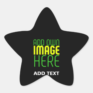 MODERNE BEWERKBARE EENVOUDIGE ZWARTE AFBEELDING TE STER STICKER
