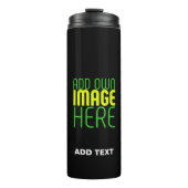 MODERNE BEWERKBARE EENVOUDIGE ZWARTE AFBEELDING TE THERMOSBEKER (Voorkant)