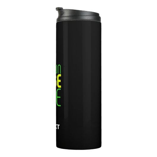 MODERNE BEWERKBARE EENVOUDIGE ZWARTE AFBEELDING TE THERMOSBEKER (Geroteerd rechts)