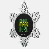 MODERNE BEWERKBARE EENVOUDIGE ZWARTE AFBEELDING TE TIN SNEEUWVLOK ORNAMENT (Rechts)