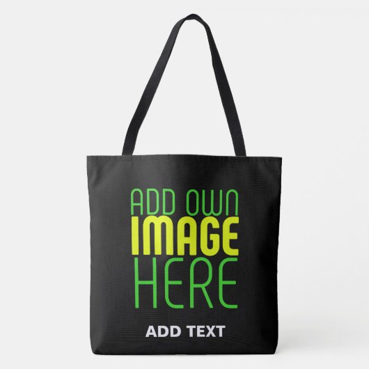 MODERNE BEWERKBARE EENVOUDIGE ZWARTE AFBEELDING TE TOTE BAG (Voorkant)