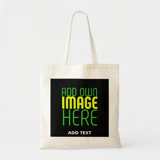 MODERNE BEWERKBARE EENVOUDIGE ZWARTE AFBEELDING TE TOTE BAG (Voorkant)