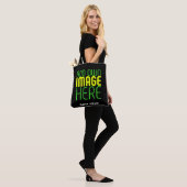 MODERNE BEWERKBARE EENVOUDIGE ZWARTE AFBEELDING TE TOTE BAG (Op model)