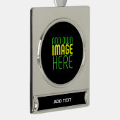 MODERNE BEWERKBARE EENVOUDIGE ZWARTE AFBEELDING TE VERZILVERD BANNER ORNAMENT (Rechts)