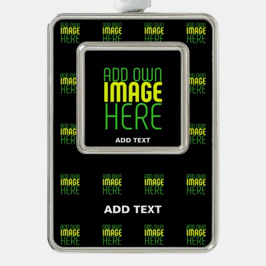 MODERNE BEWERKBARE EENVOUDIGE ZWARTE AFBEELDING TE VERZILVERD OMLIJST ORNAMENT (Voorkant)