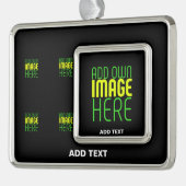 MODERNE BEWERKBARE EENVOUDIGE ZWARTE AFBEELDING TE VERZILVERD OMLIJST ORNAMENT (Links)