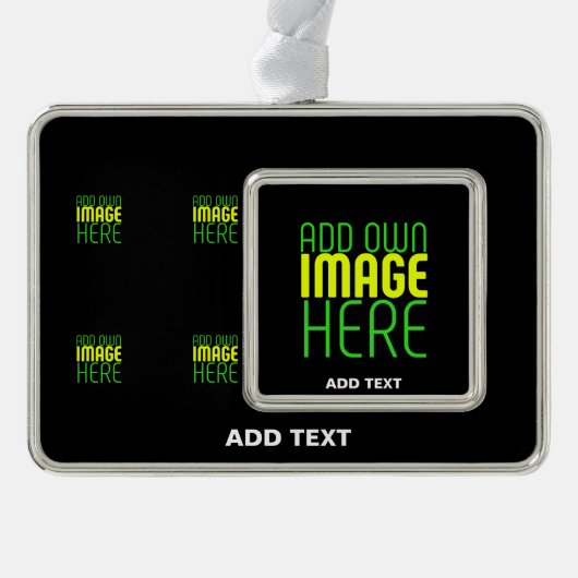 MODERNE BEWERKBARE EENVOUDIGE ZWARTE AFBEELDING TE VERZILVERD OMLIJST ORNAMENT (Voorkant)