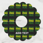 MODERNE BEWERKBARE EENVOUDIGE ZWARTE AFBEELDING TE WIJNGLASLABEL (Achterkant)