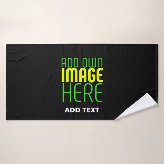 MODERNE BEWERKBARE EENVOUDIGE ZWARTE AFBEELDINGSTE BADHANDDOEK (Badhanddoek)
