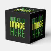 MODERNE BEWERKBARE EENVOUDIGE ZWARTE AFBEELDINGSTE BEDANKDOOSJES (Achterkant)