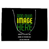 MODERNE BEWERKBARE EENVOUDIGE ZWARTE AFBEELDINGSTE GROOT CADEAUZAKJE (Achterkant)